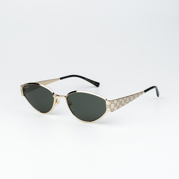 Gucci Women Sunglasses Gold Grey Cat Eye GG1853S 001 NEW AUTHENTIC - Picture 1 of 15